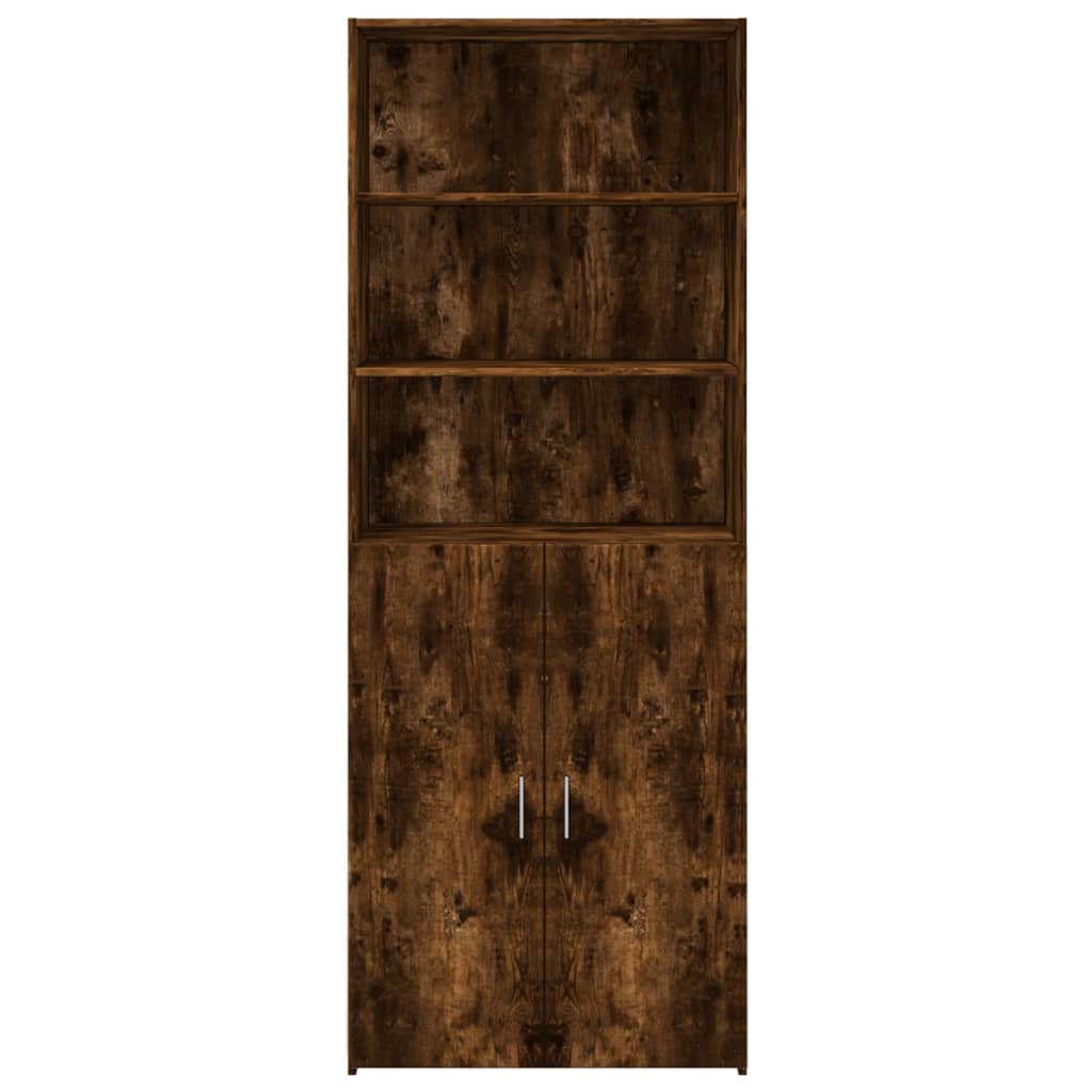 Image Buffet haut chêne fumé 70x42,5x185 cm bois d'ingénierie | Xios Store SNC vidaXL Xios Store SNC