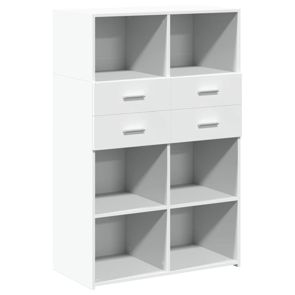 Image Buffet haut blanc 80x42,5x124 cm bois d'ingénierie | Xios Store SNC vidaXL Xios Store SNC