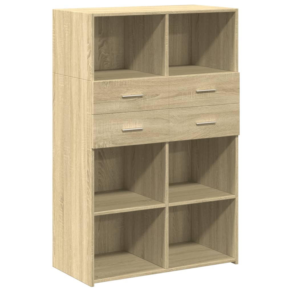 Image Buffet haut chêne sonoma 80x42,5x124 cm bois d'ingénierie | Xios Store SNC vidaXL Xios Store SNC