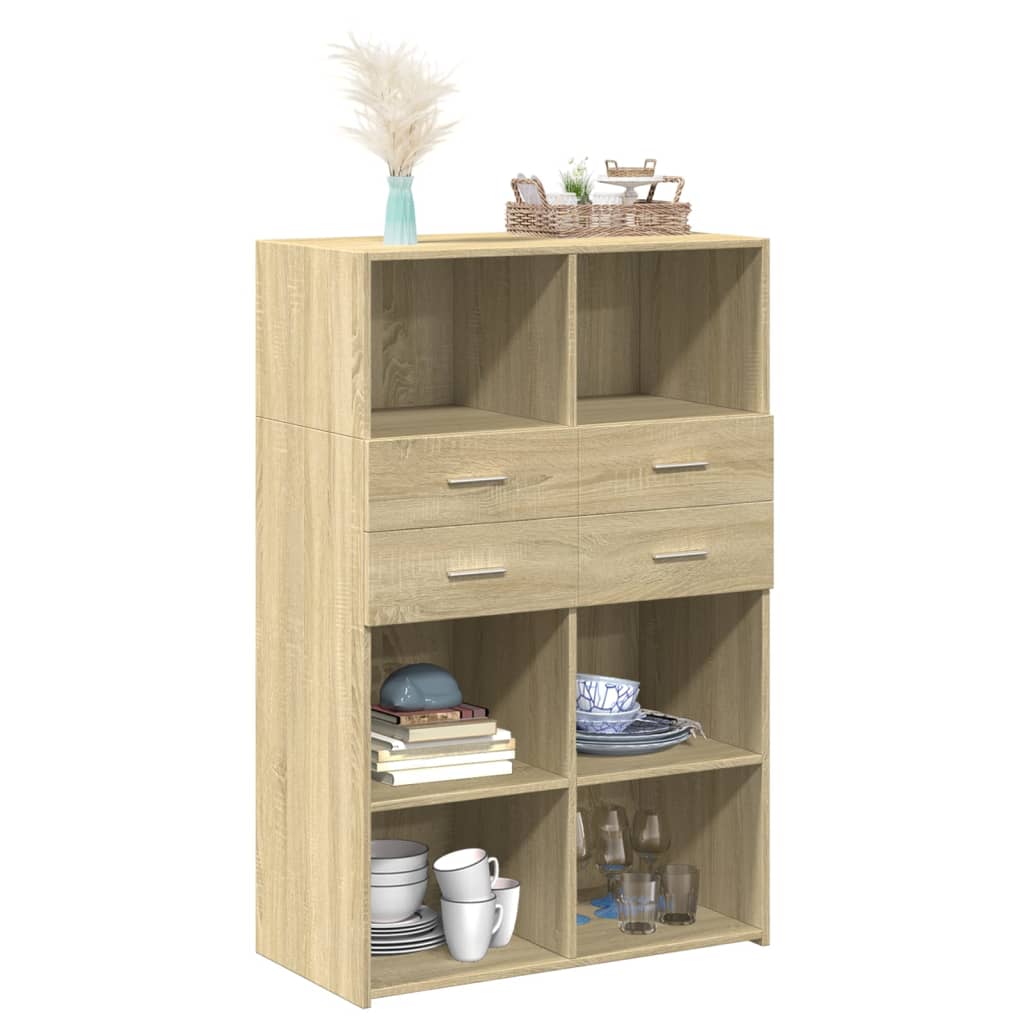 Image Buffet haut chêne sonoma 80x42,5x124 cm bois d'ingénierie | Xios Store SNC vidaXL Xios Store SNC