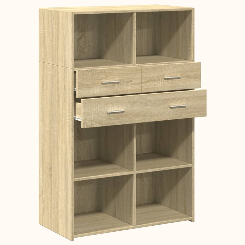 Image Buffet haut chêne sonoma 80x42,5x124 cm bois d'ingénierie | Xios Store SNC vidaXL Xios Store SNC