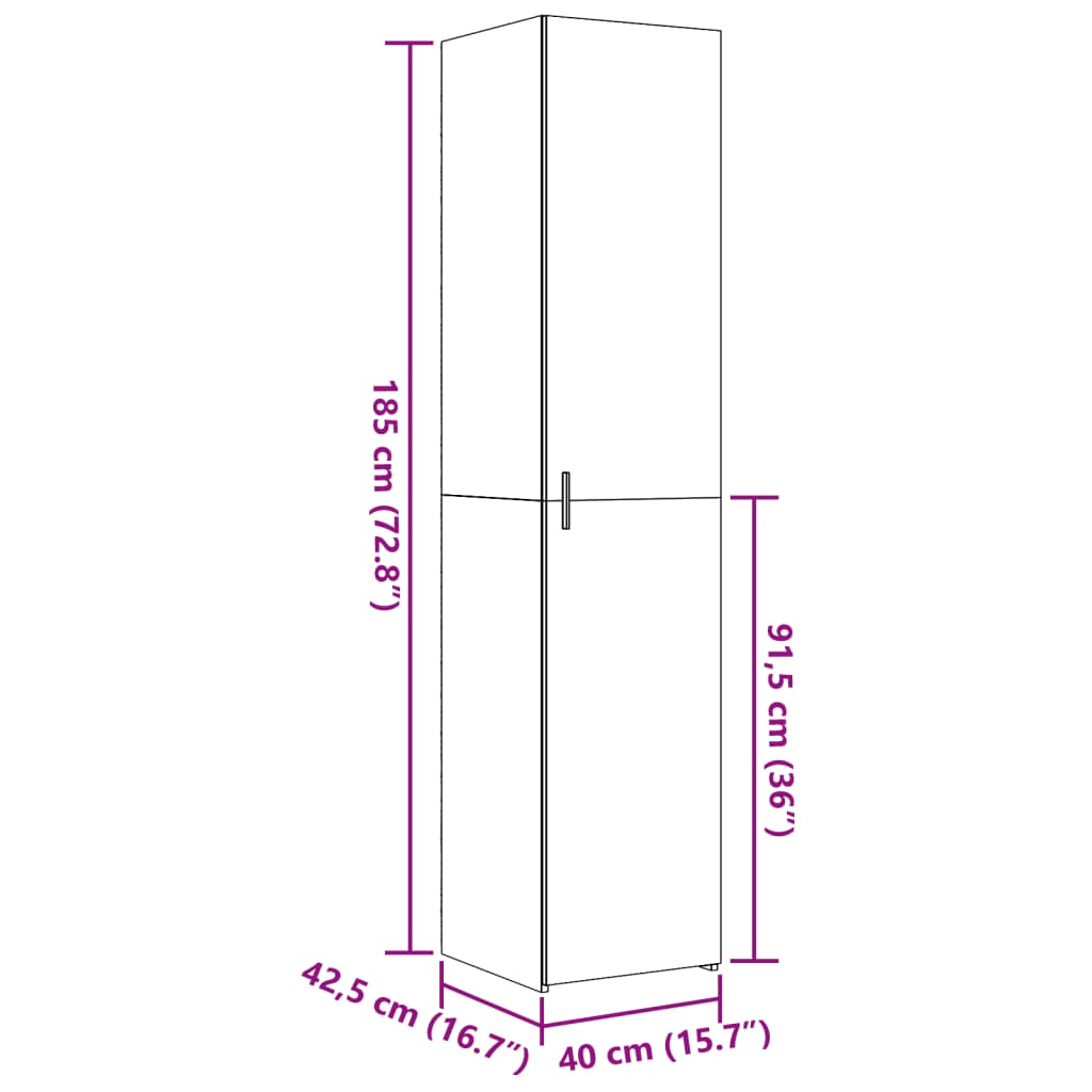 Image Buffet haut blanc 40x42,5x185 cm bois d'ingénierie | Xios Store SNC vidaXL Xios Store SNC