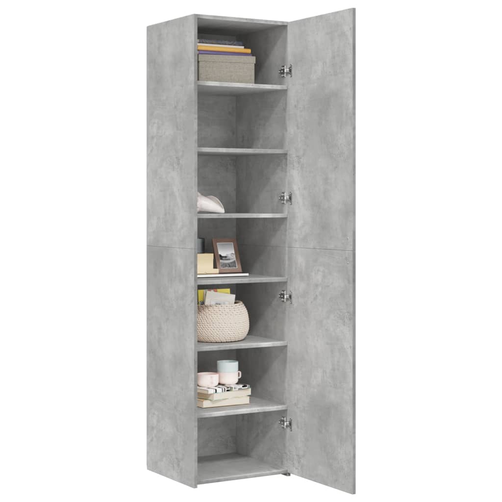 Image Buffet haut gris béton 45x42,5x185 cm bois d'ingénierie | Xios Store SNC vidaXL Xios Store SNC