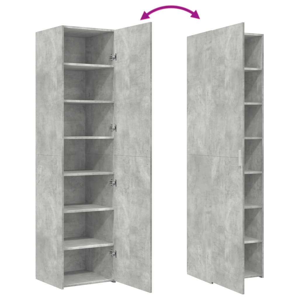 Image Buffet haut gris béton 45x42,5x185 cm bois d'ingénierie | Xios Store SNC vidaXL Xios Store SNC