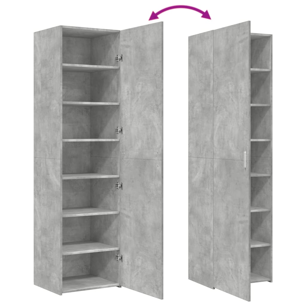 Image Buffet haut gris béton 50x42,5x185 cm bois d'ingénierie | Xios Store SNC vidaXL Xios Store SNC