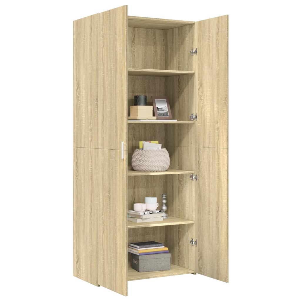 Image Buffet haut chêne sonoma 80x42,5x185 cm bois d'ingénierie | Xios Store SNC vidaXL Xios Store SNC