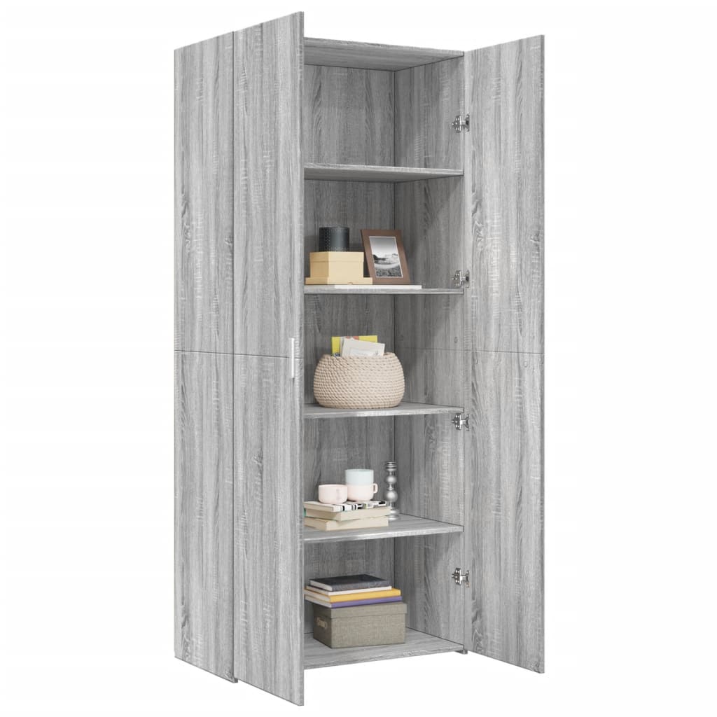 Image Buffet haut sonoma gris 80x42,5x185 cm bois d'ingénierie | Xios Store SNC vidaXL Xios Store SNC