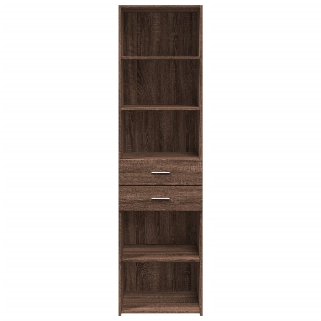 Image Buffet haut chêne marron 50x42,5x185 cm bois d'ingénierie | Xios Store SNC vidaXL Xios Store SNC