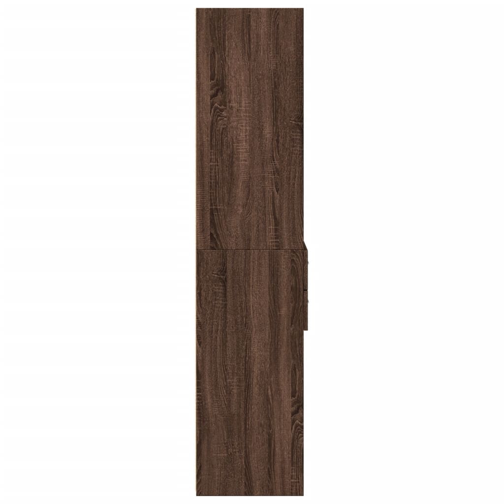 Image Buffet haut chêne marron 50x42,5x185 cm bois d'ingénierie | Xios Store SNC vidaXL Xios Store SNC