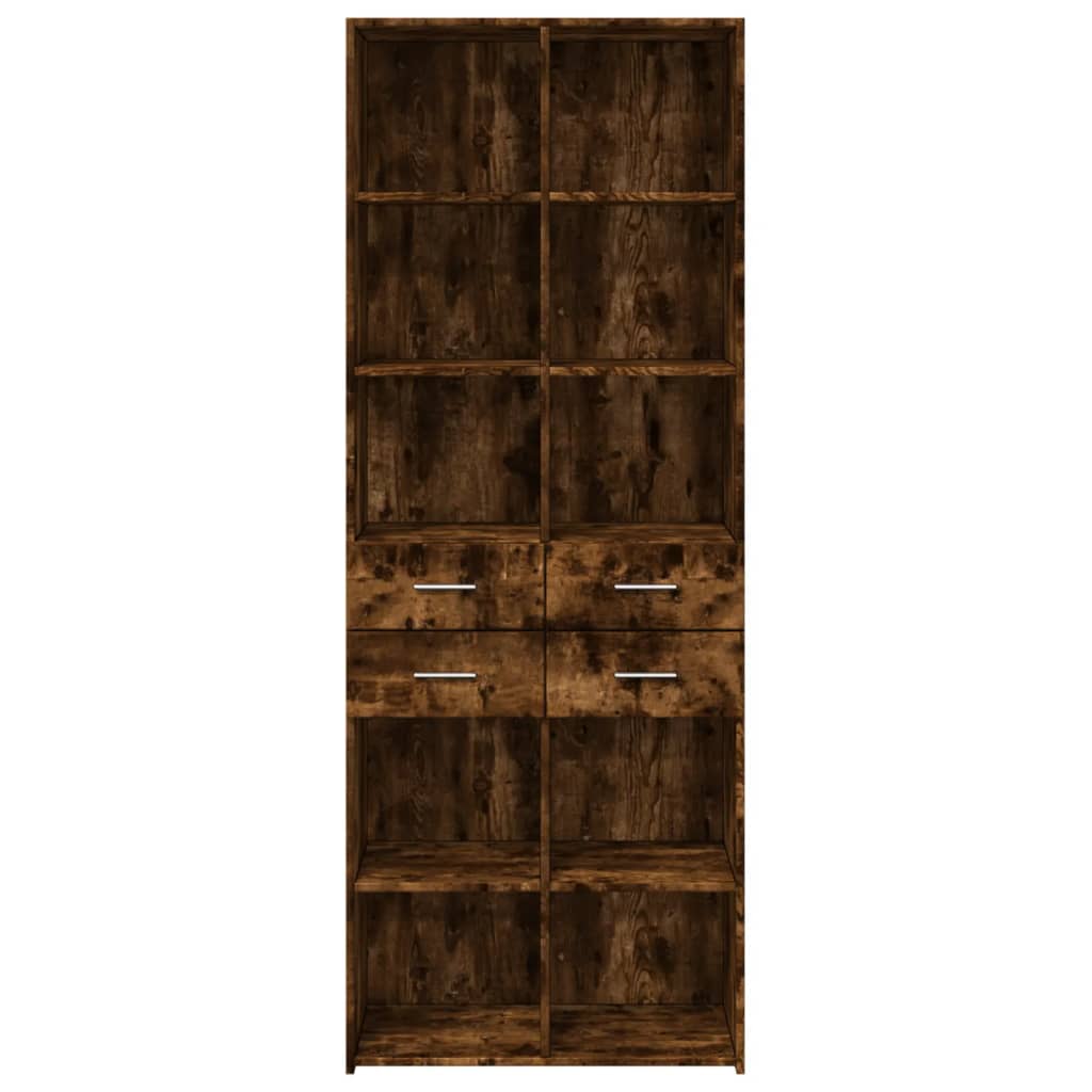 Image Buffet haut chêne fumé 70x42,5x185 cm bois d'ingénierie | Xios Store SNC vidaXL Xios Store SNC