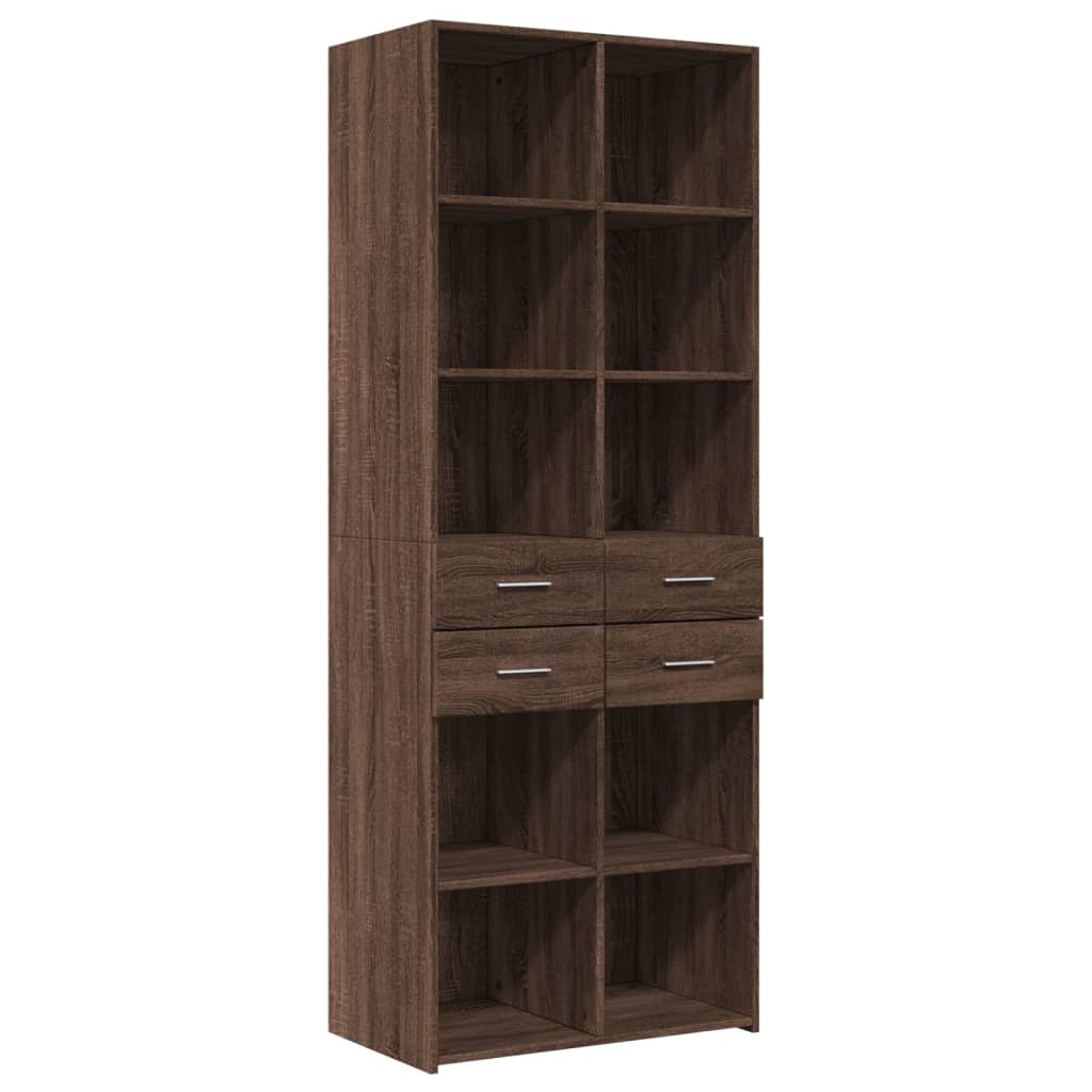 Image Buffet haut chêne marron 70x42,5x185 cm bois d'ingénierie | Xios Store SNC vidaXL Xios Store SNC