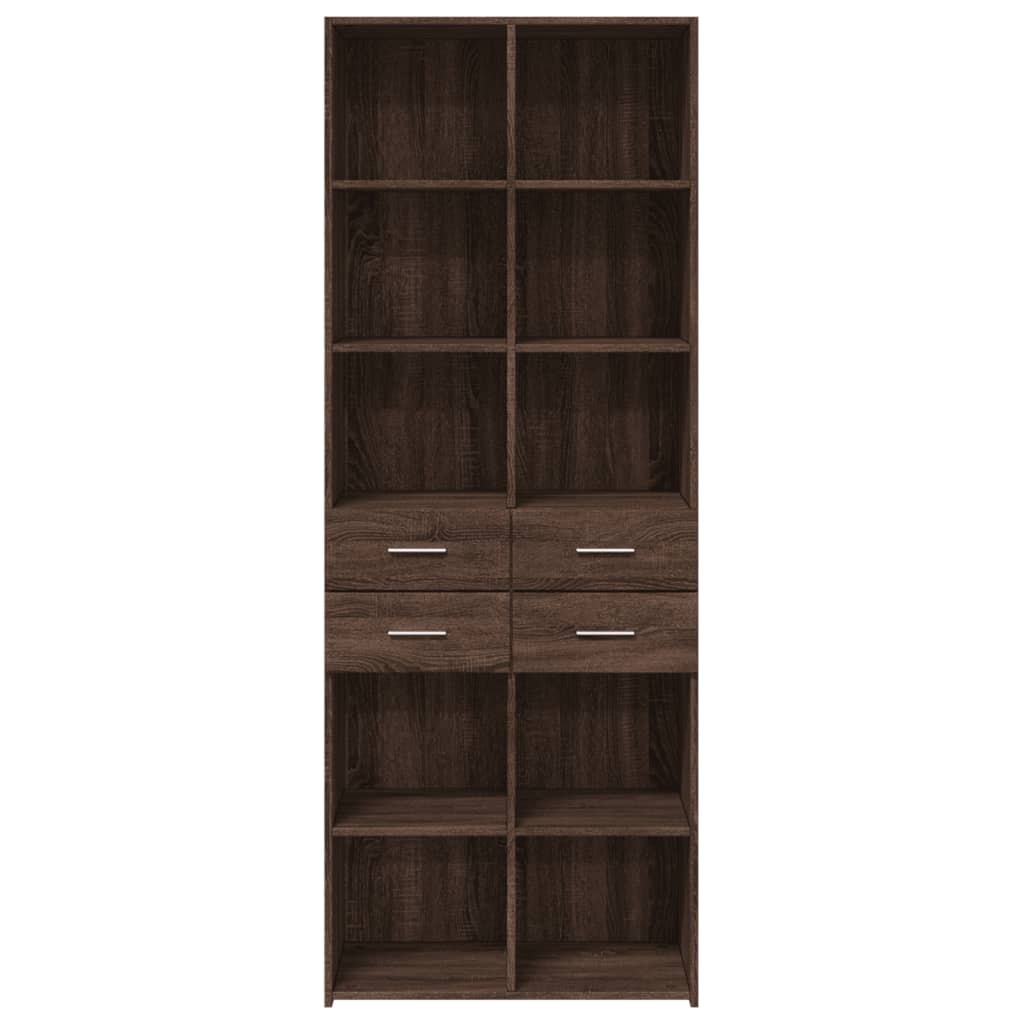 Image Buffet haut chêne marron 70x42,5x185 cm bois d'ingénierie | Xios Store SNC vidaXL Xios Store SNC