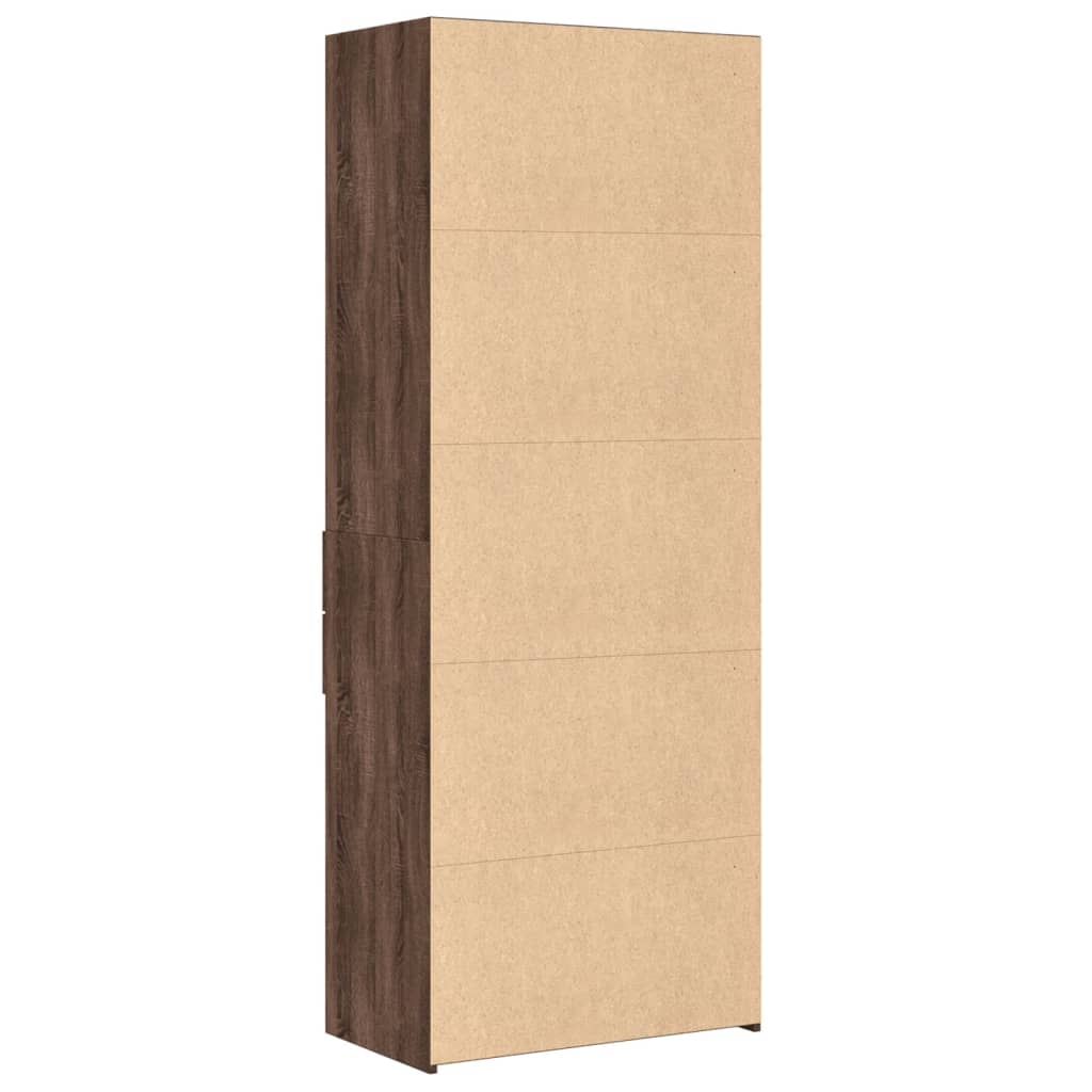 Image Buffet haut chêne marron 70x42,5x185 cm bois d'ingénierie | Xios Store SNC vidaXL Xios Store SNC