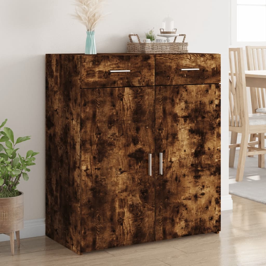 Image Buffet chêne fumé 80x42,5x93 cm bois d'ingénierie | Xios Store SNC vidaXL Xios Store SNC