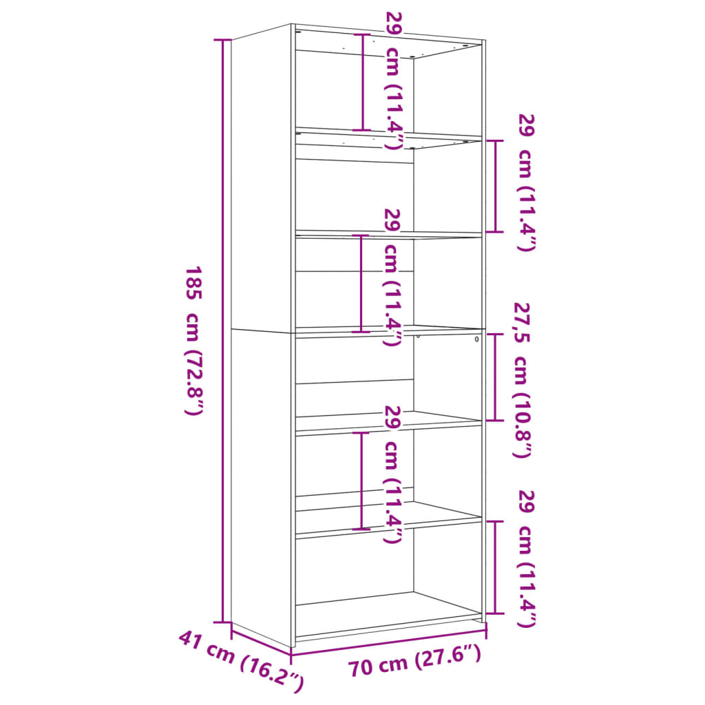 Image Buffet haut chêne marron 70x41x185 cm bois d'ingénierie | Xios Store SNC vidaXL Xios Store SNC