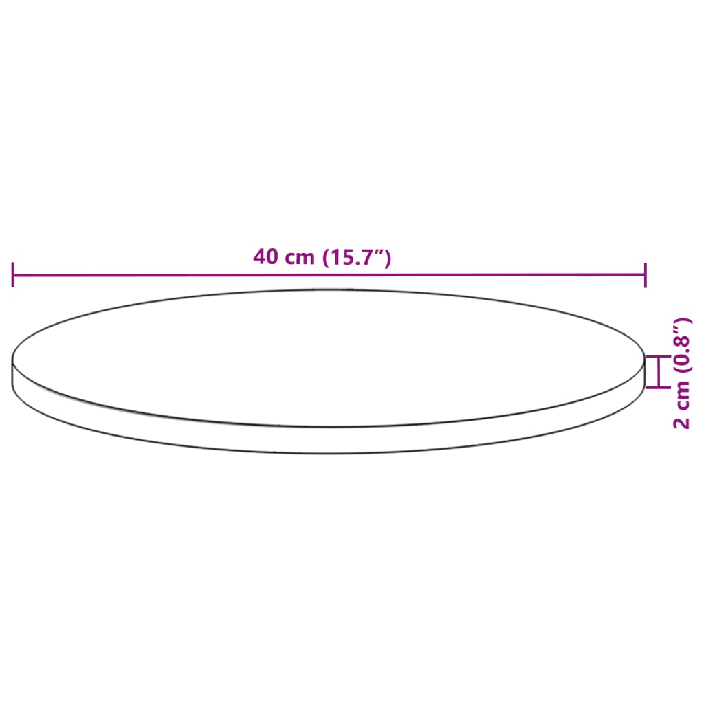 Dessus de table rond Ø40x2 cm bois massif d'acacia Plateaux de table vidaXL   