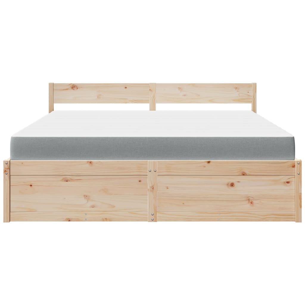 Lit avec tiroirs et matelas 180x200 cm bois massif de pin Lits & cadres de lit vidaXL   