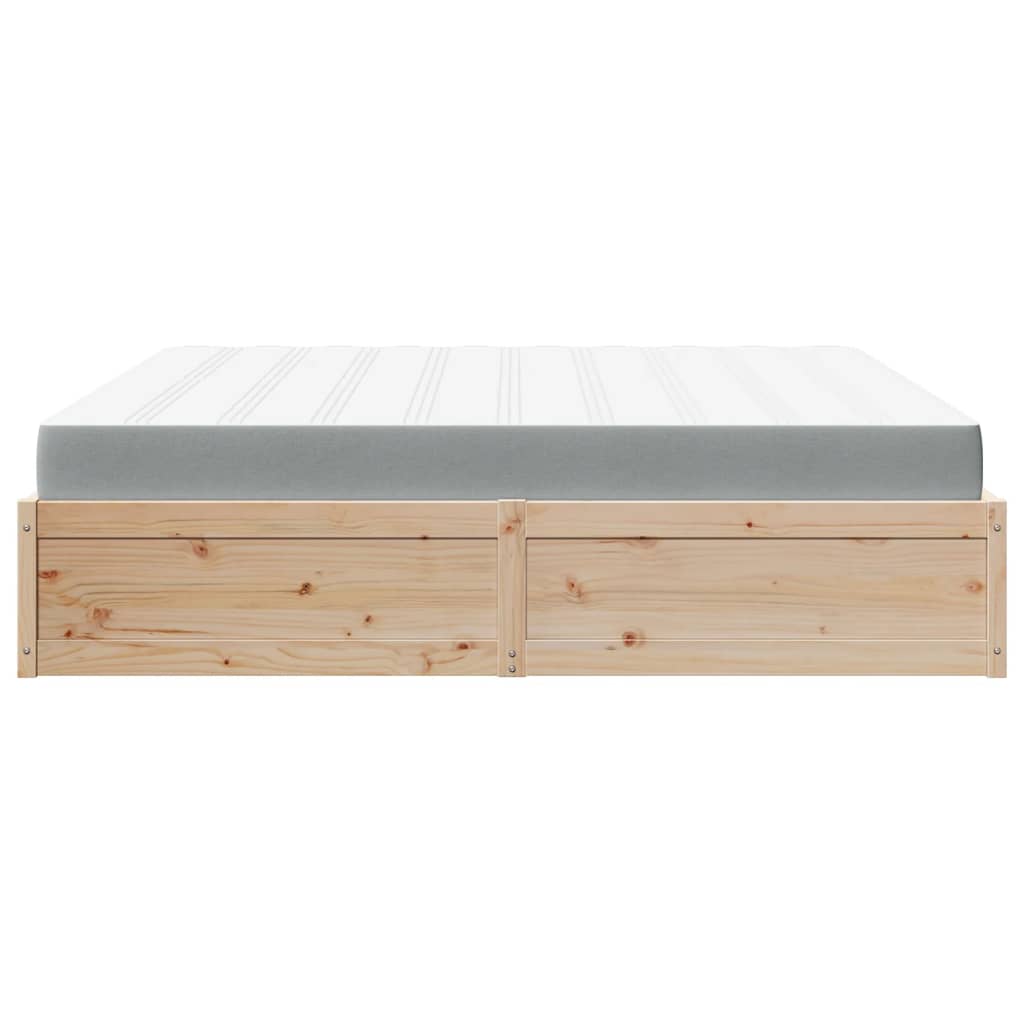 Lit avec matelas 200x200 cm bois massif de pin Lits & cadres de lit vidaXL   