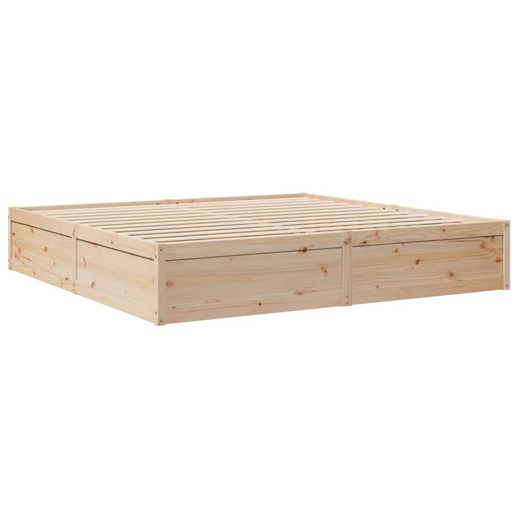 Lit avec matelas 200x200 cm bois massif de pin Lits & cadres de lit vidaXL   