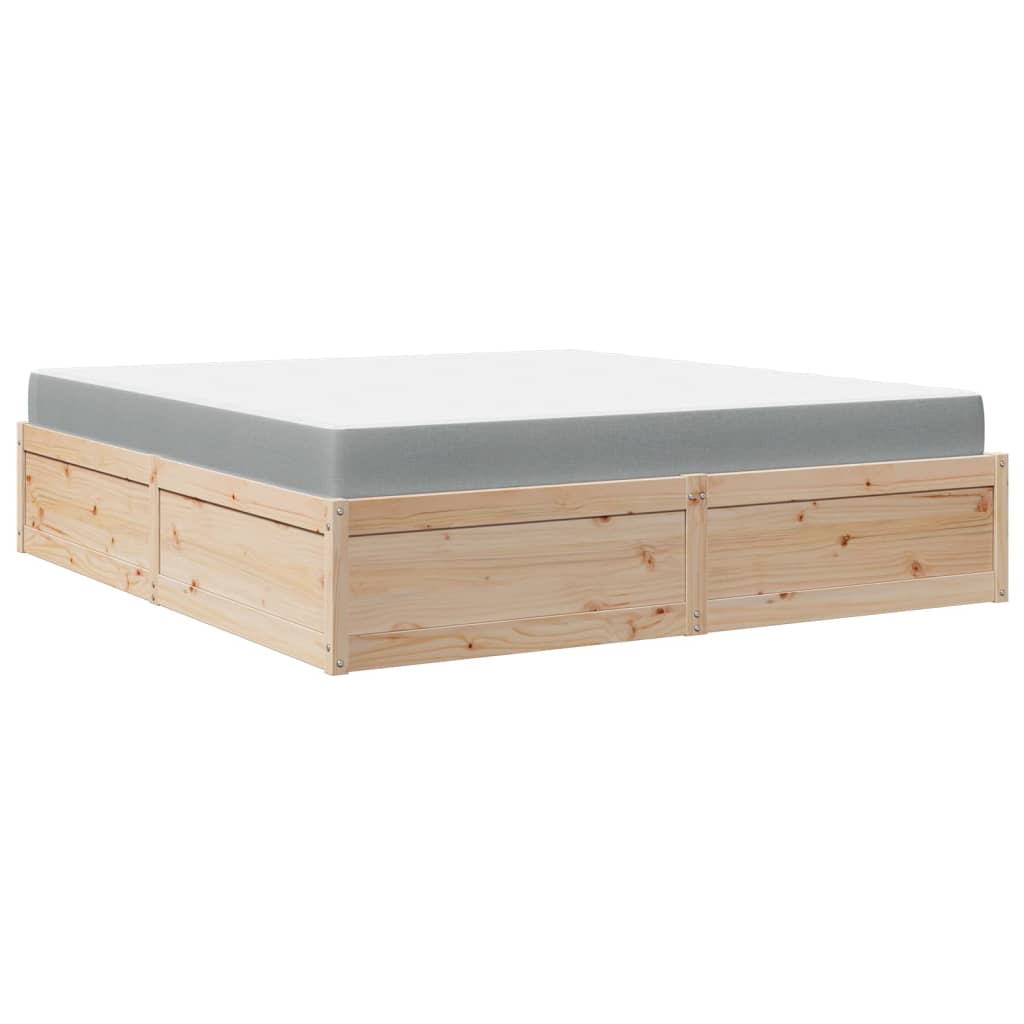 Lit avec matelas 180x200 cm bois massif de pin Lits & cadres de lit vidaXL   