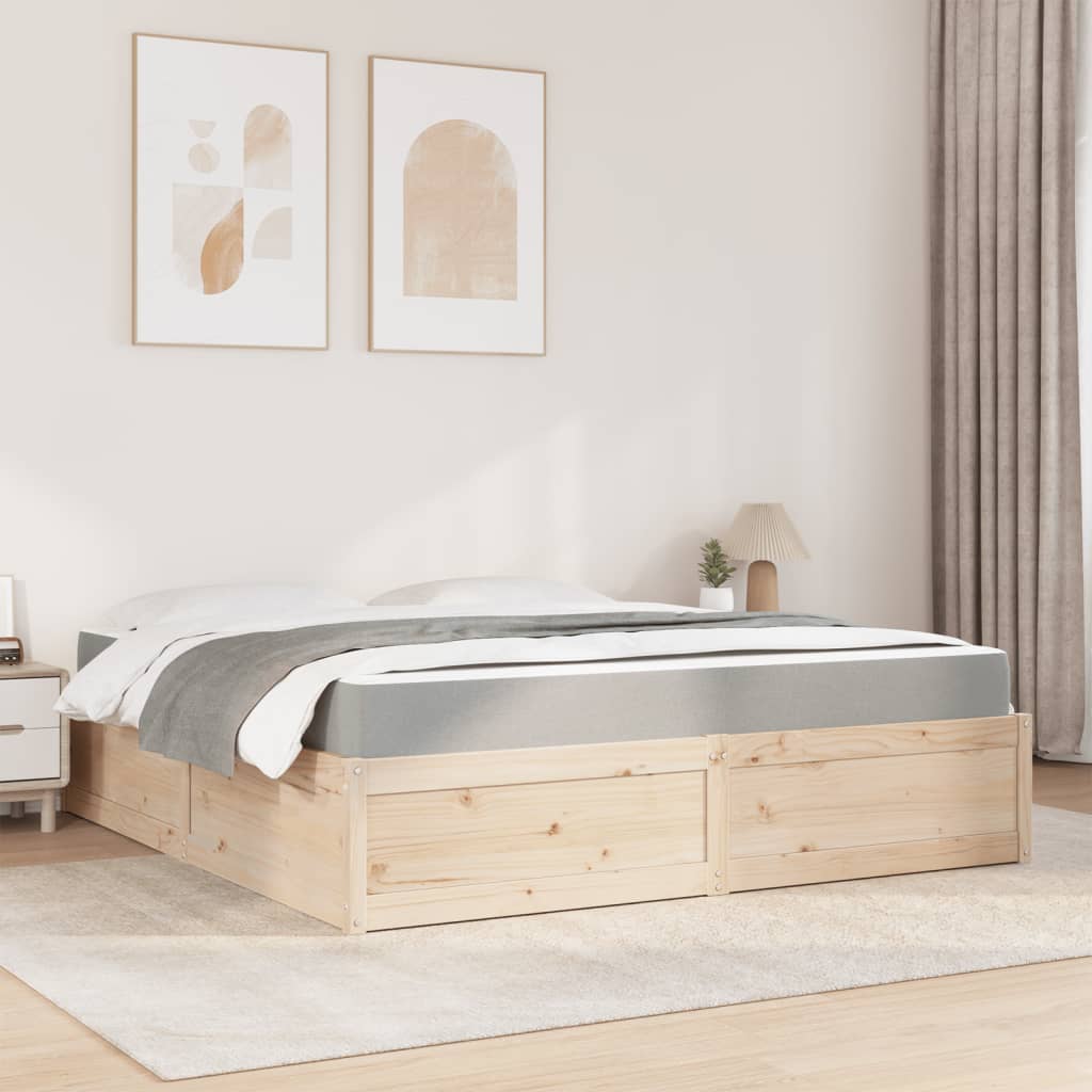 Lit avec matelas 180x200 cm bois massif de pin Lits & cadres de lit vidaXL   