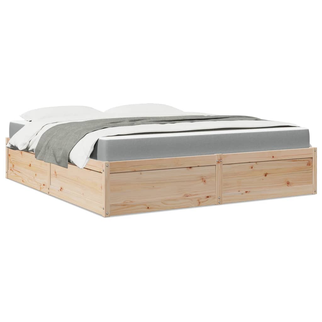 Lit avec matelas 180x200 cm bois massif de pin Lits & cadres de lit vidaXL   