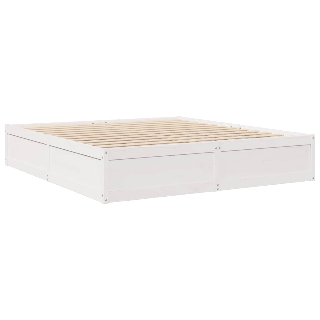 Lit avec matelas blanc 180x200 cm bois massif de pin Lits & cadres de lit vidaXL   