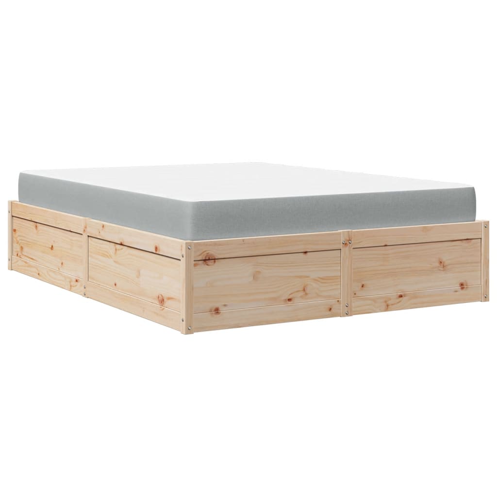 Lit avec matelas 120x200 cm bois massif de pin Lits & cadres de lit vidaXL   