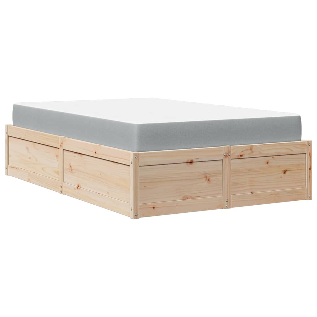 Lit avec matelas 120x200 cm bois massif de pin Lits & cadres de lit vidaXL   