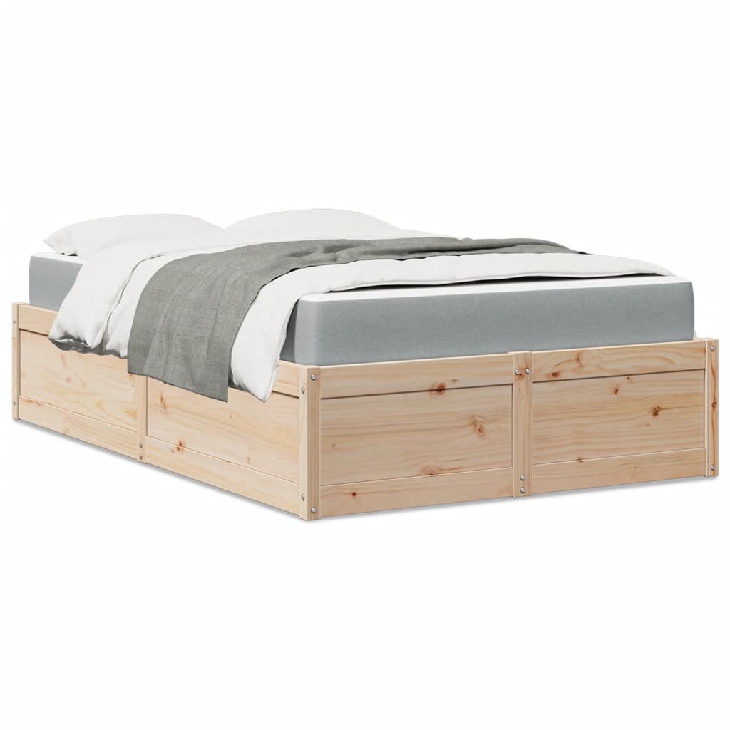 Lit avec matelas 120x200 cm bois massif de pin Lits & cadres de lit vidaXL   