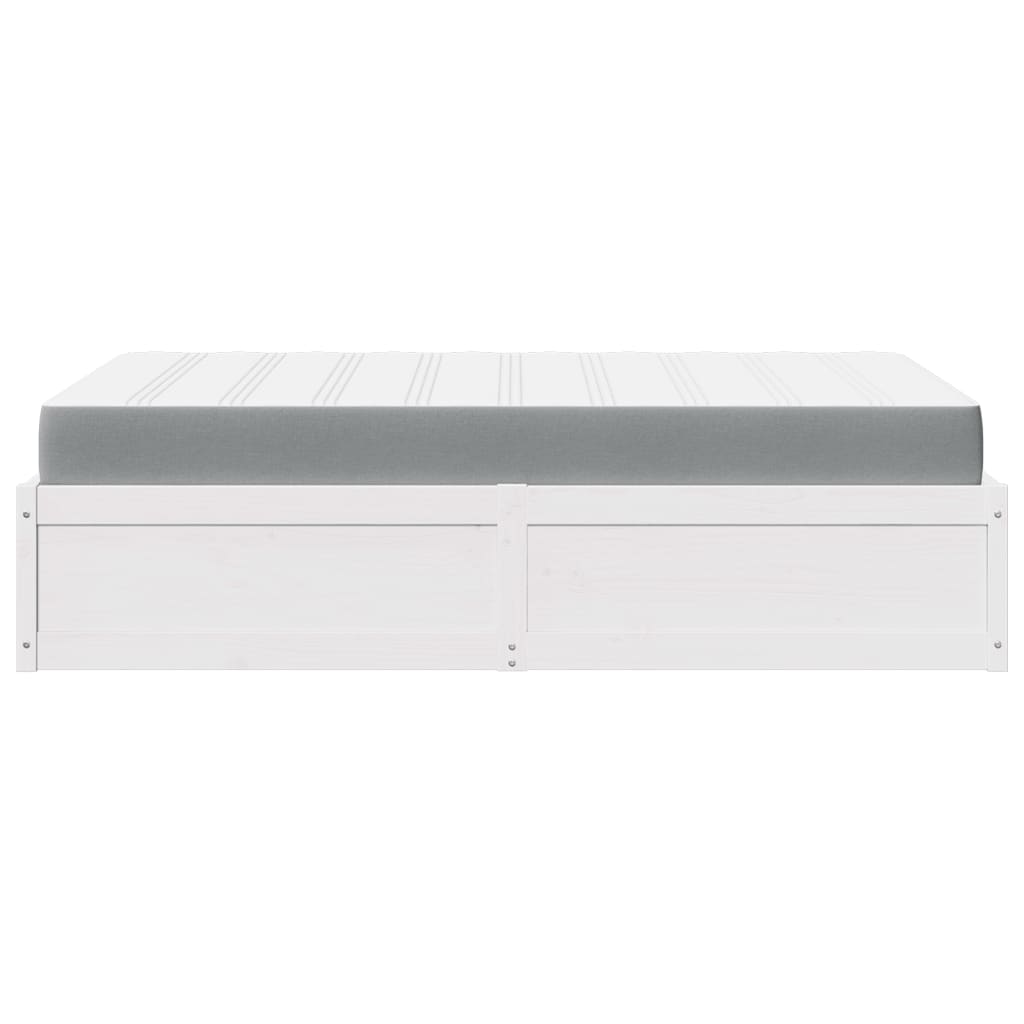 Lit avec matelas blanc 120x200 cm bois massif de pin Lits & cadres de lit vidaXL   