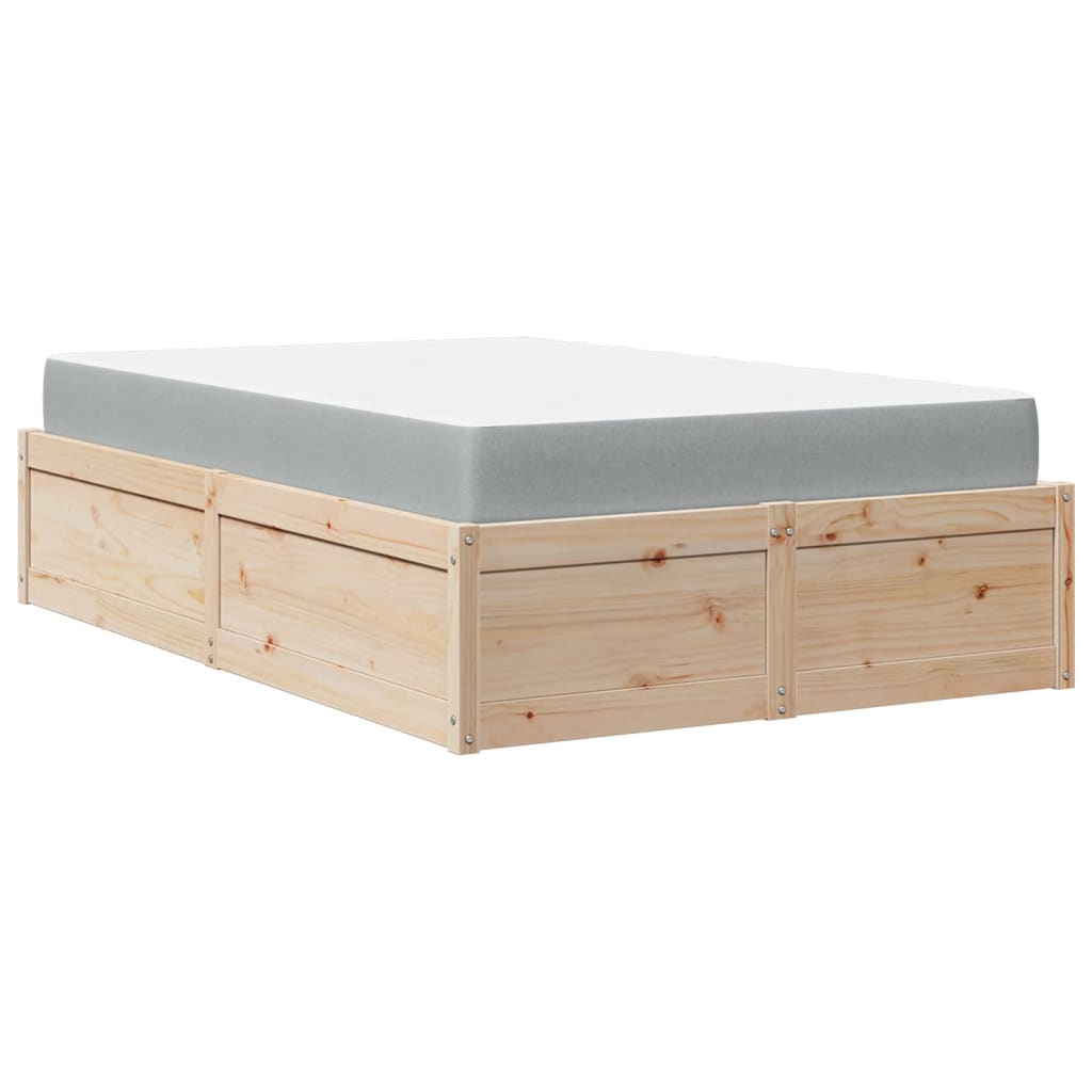 Lit avec matelas 140x190 cm bois massif de pin Lits & cadres de lit vidaXL   