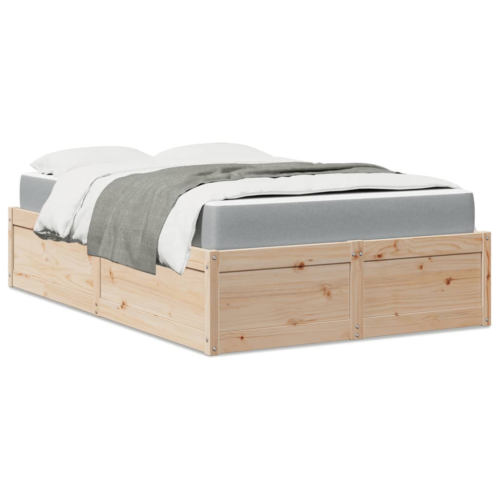 Lit avec matelas 140x190 cm bois massif de pin Lits & cadres de lit vidaXL   