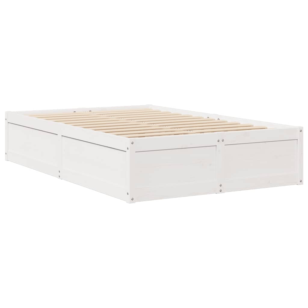 Lit avec matelas blanc 140x190 cm bois massif de pin Lits & cadres de lit vidaXL   