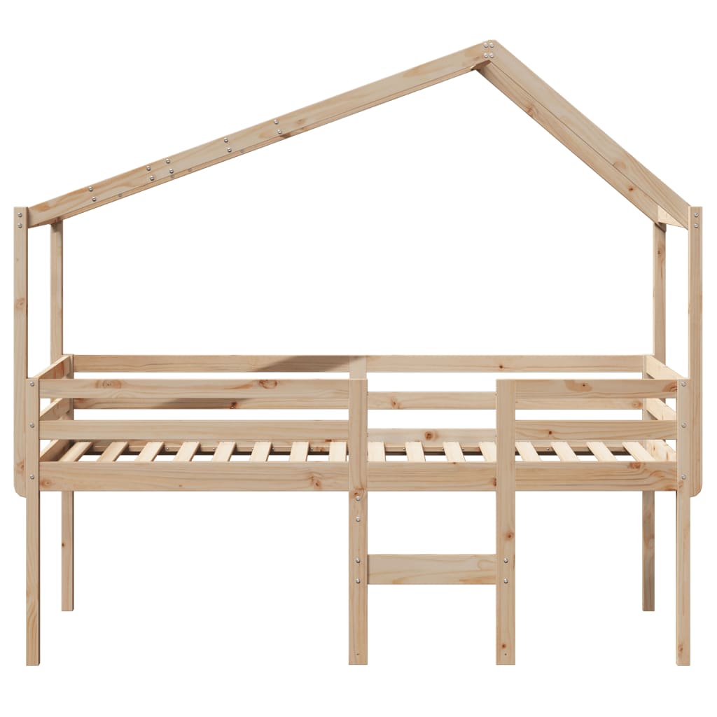 Lit haut avec toit 75x190 cm bois de pin massif Lits & cadres de lit vidaXL   