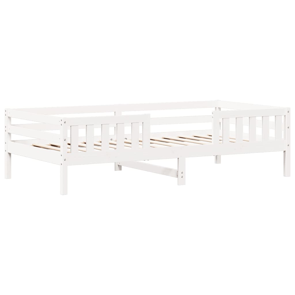 Cadre de lit avec toit blanc 75x190 cm bois massif de pin Lits & cadres de lit vidaXL   