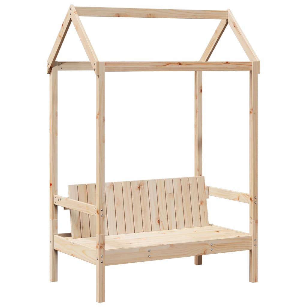 Ensemble de lit et de banc avec toit 75x190 cm bois pin massif Lits & cadres de lit vidaXL   