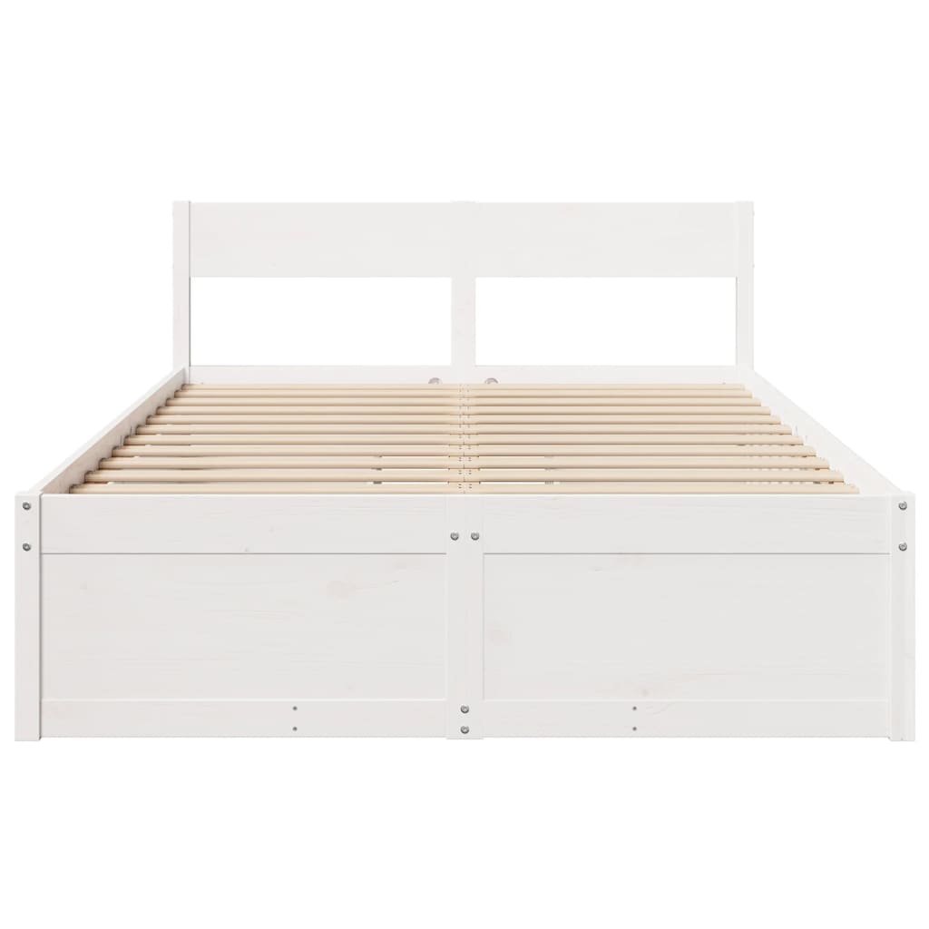 Cadre de lit avec tiroirs blanc 140x190 cm bois de pin massif Lits & cadres de lit vidaXL   