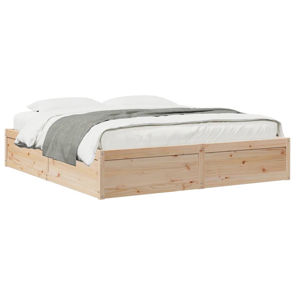 Cadre de lit 200x200 cm bois de pin massif Lits & cadres de lit vidaXL   