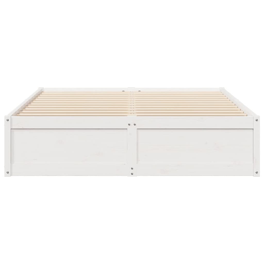 Cadre de lit blanc 160x200 cm bois de pin massif Lits & cadres de lit vidaXL   