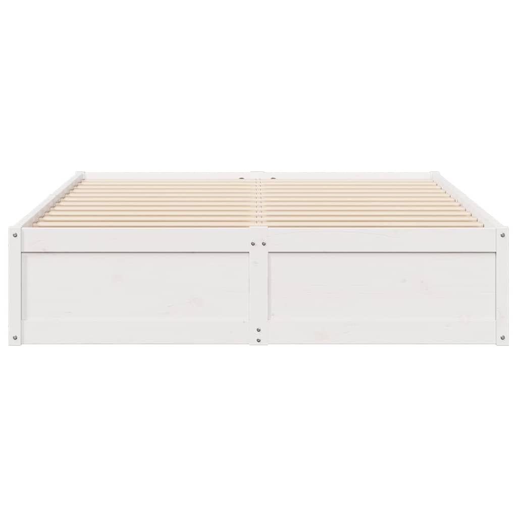 Cadre de lit blanc 150x200 cm bois de pin massif Lits & cadres de lit vidaXL   