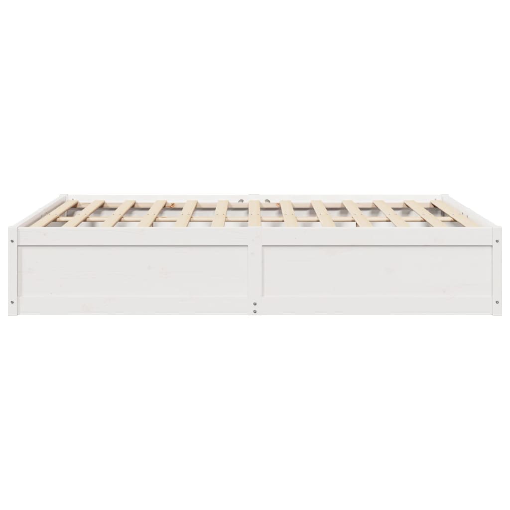 Cadre de lit blanc 150x200 cm bois de pin massif Lits & cadres de lit vidaXL   