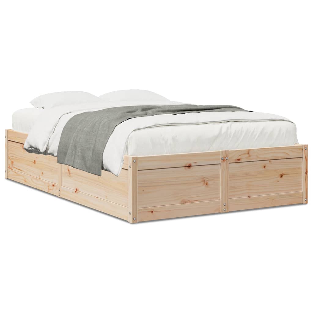 Cadre de lit 120x190 cm Bois de pin massif Lits & cadres de lit vidaXL   