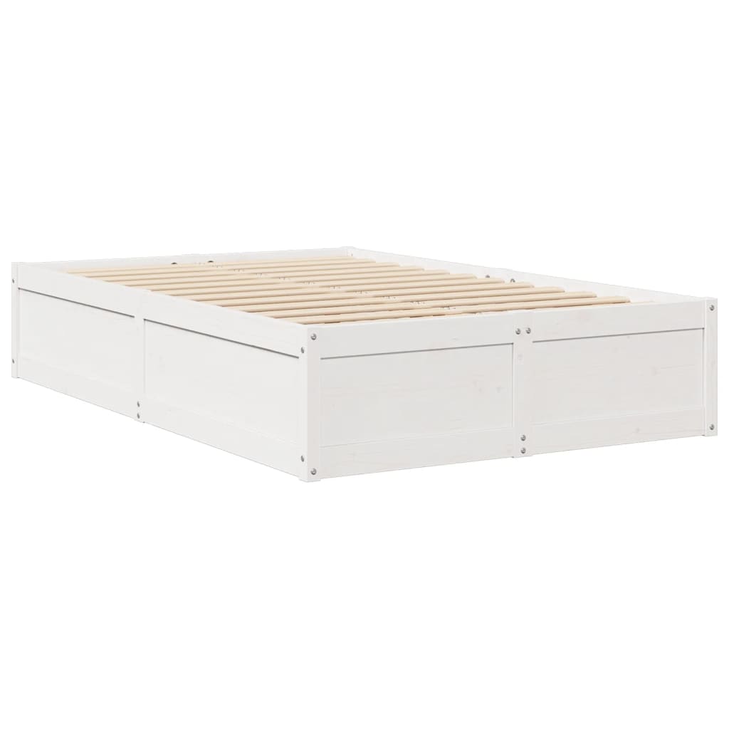 Cadre de lit Blanc 120x190 cm Bois de pin massif Lits & cadres de lit vidaXL   