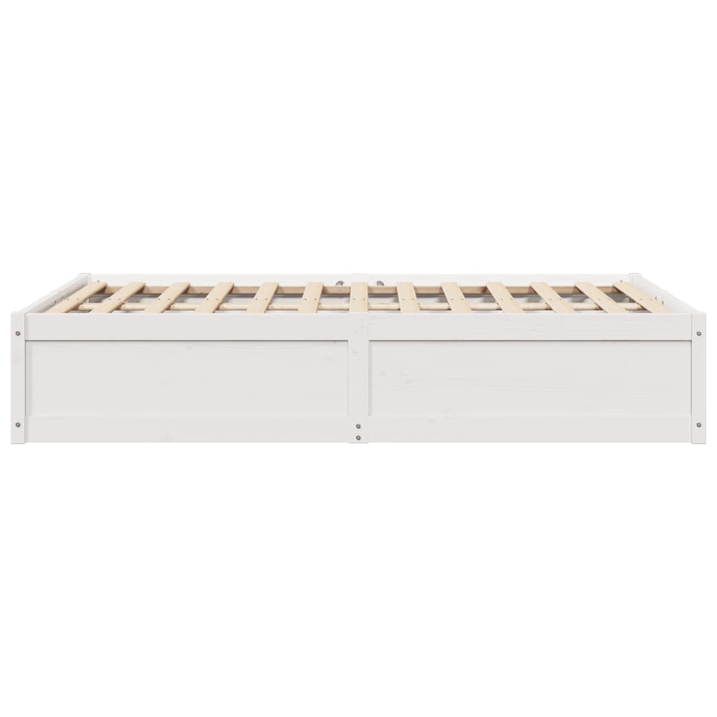 Cadre de lit Blanc 120x190 cm Bois de pin massif Lits & cadres de lit vidaXL   