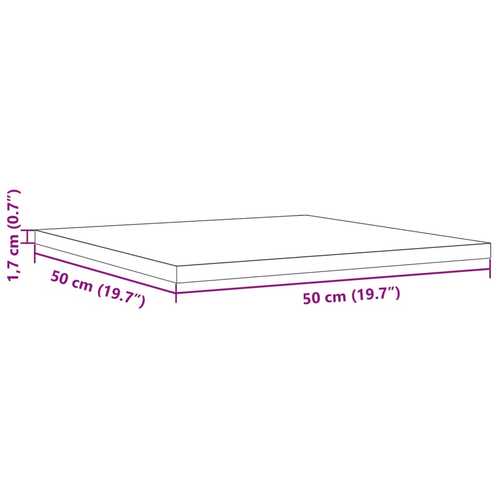 Dessus de table 50x50x1,7 cm carré bois de pin massif Plateaux de table vidaXL   