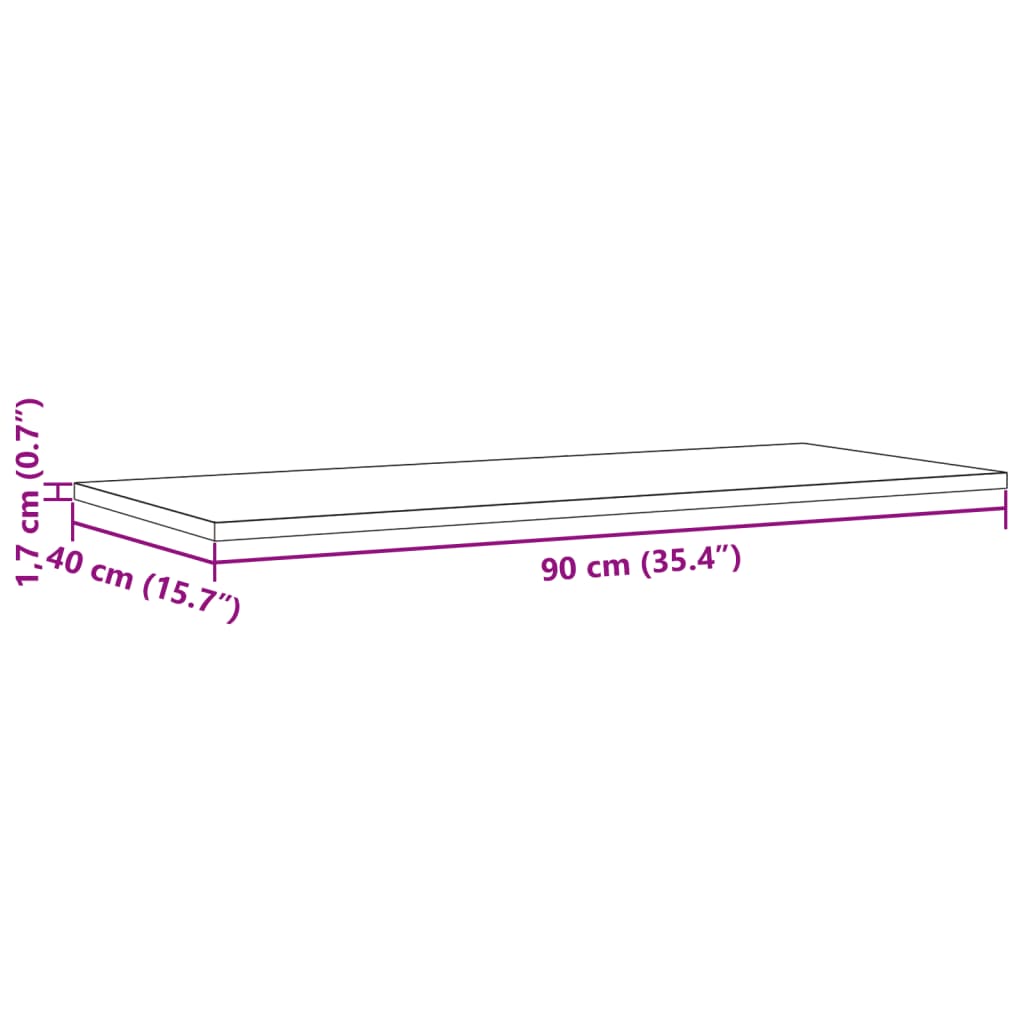 Dessus de table 90x40x1,7 cm rectangulaire bois de pin massif Plateaux de table vidaXL   