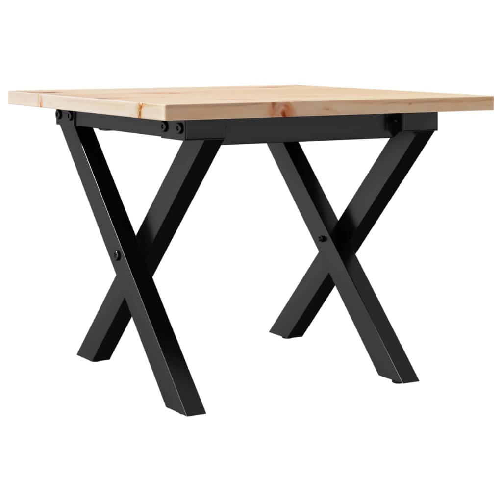 Table basse cadre en X 40x40x35 cm bois de pin massif et acier Tables basses vidaXL