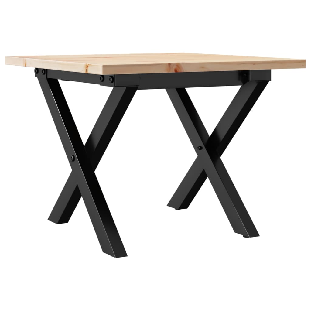 Table basse cadre en X 50x50x35 cm bois de pin massif et acier Tables basses vidaXL