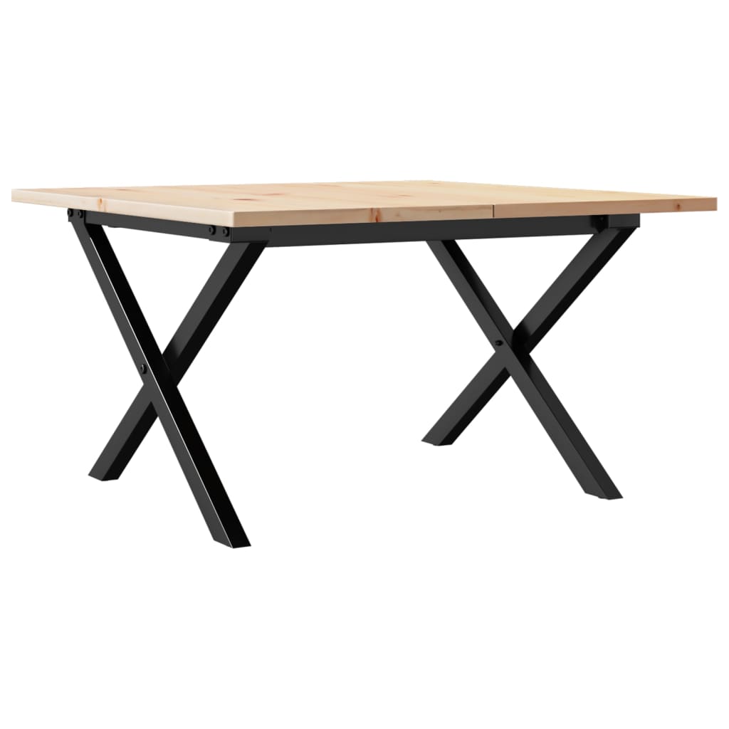 Table basse cadre en X 60x60x40 cm bois de pin massif et acier Tables basses vidaXL